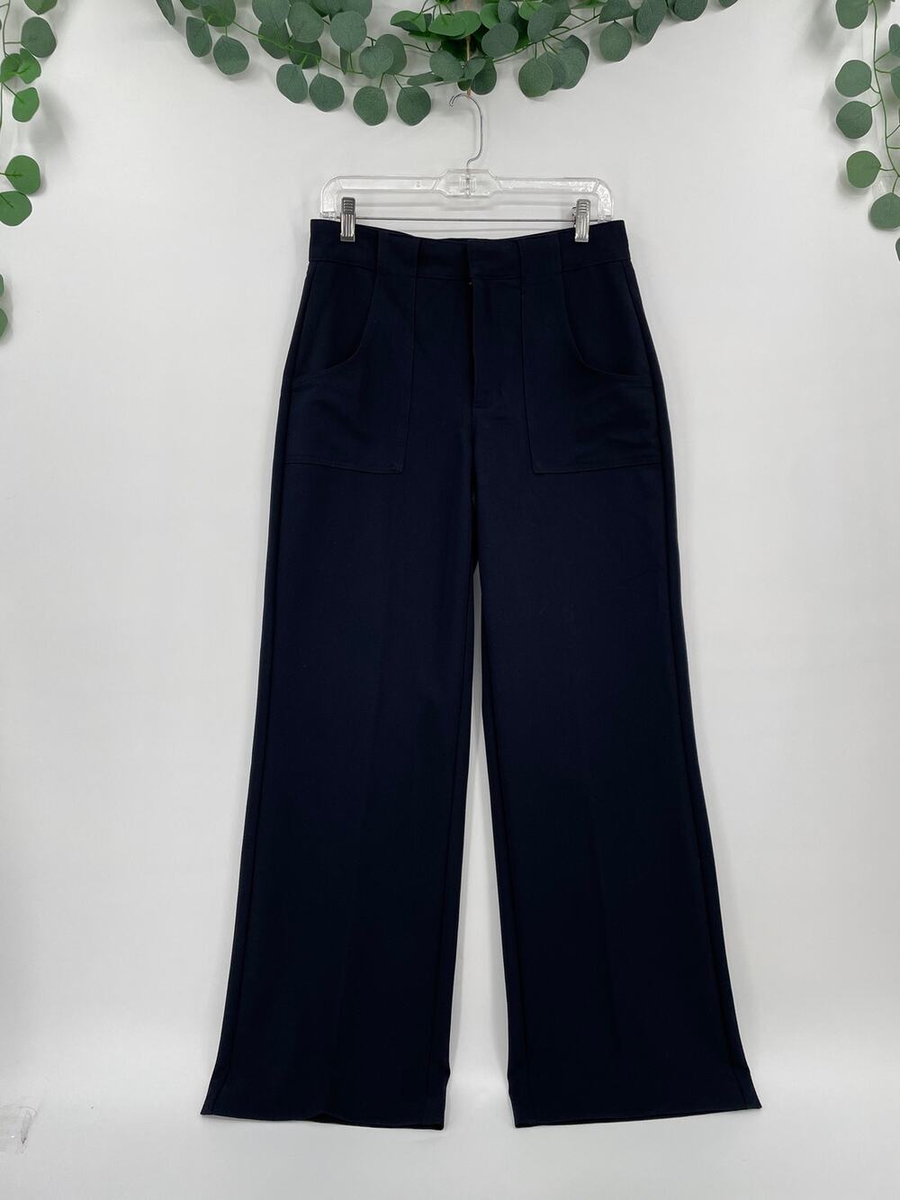 Haver & Blair Navy Blue Wide Leg Trouser Woman Dress Pant Small